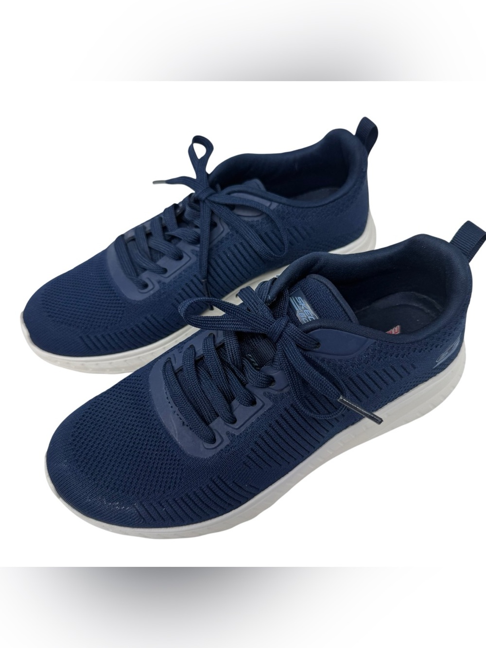 Skechers BOBS Sport Squad Chaos Womens Size 7 Wide Washable Lace Up Sneaker Navy